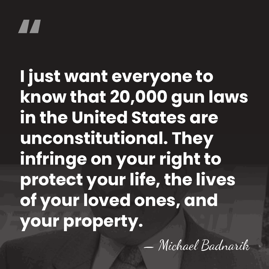 I just want everyone to know that 20,000 gun laws in the&hellip; - Michael Badnarik