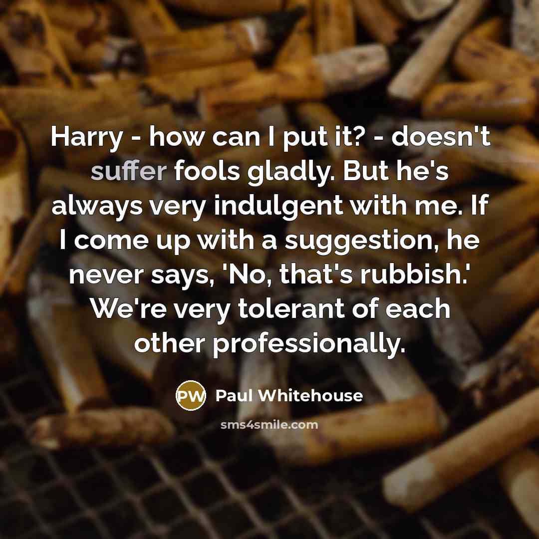“Harry - how can I put it? - doesn't suffer…” quote by Paul Whitehouse
