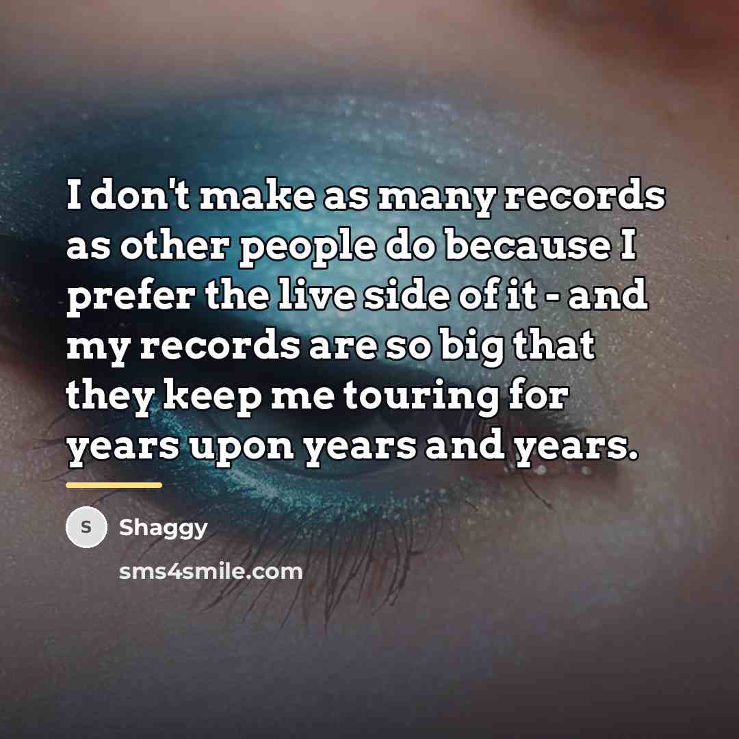 “I don't make as many records as other people do…” quote by Shaggy
