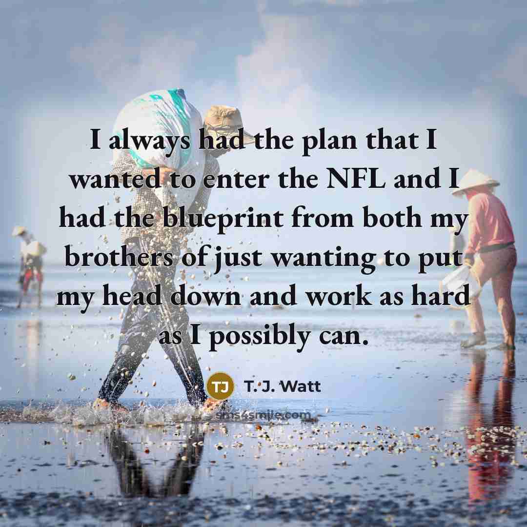 “I always had the plan that I wanted to enter…” quote by T. J. Watt