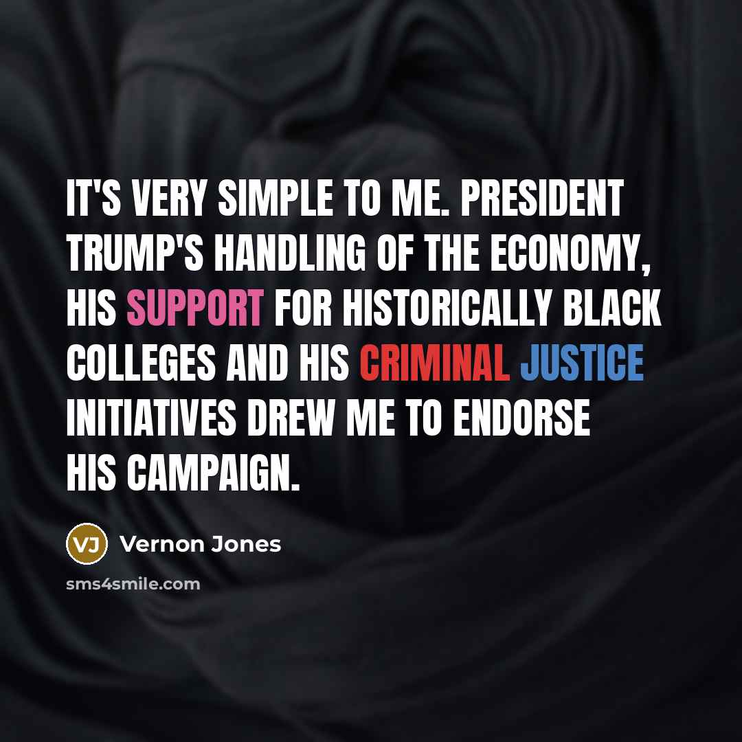 “It's very simple to me. President Trump's handling of the…” quote by Vernon Jones