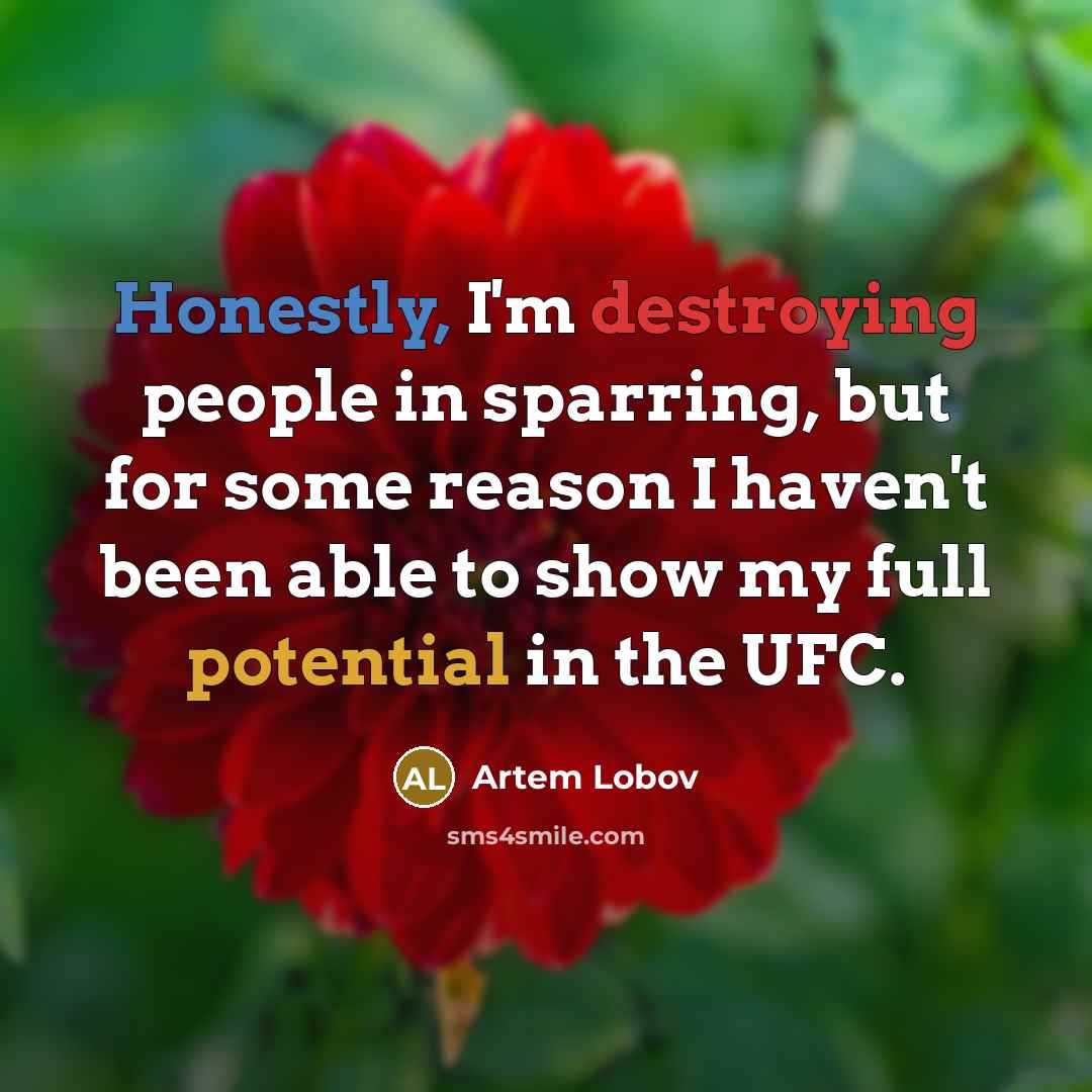 “Honestly, I'm destroying people in sparring, but for some reason…” quote by Artem Lobov