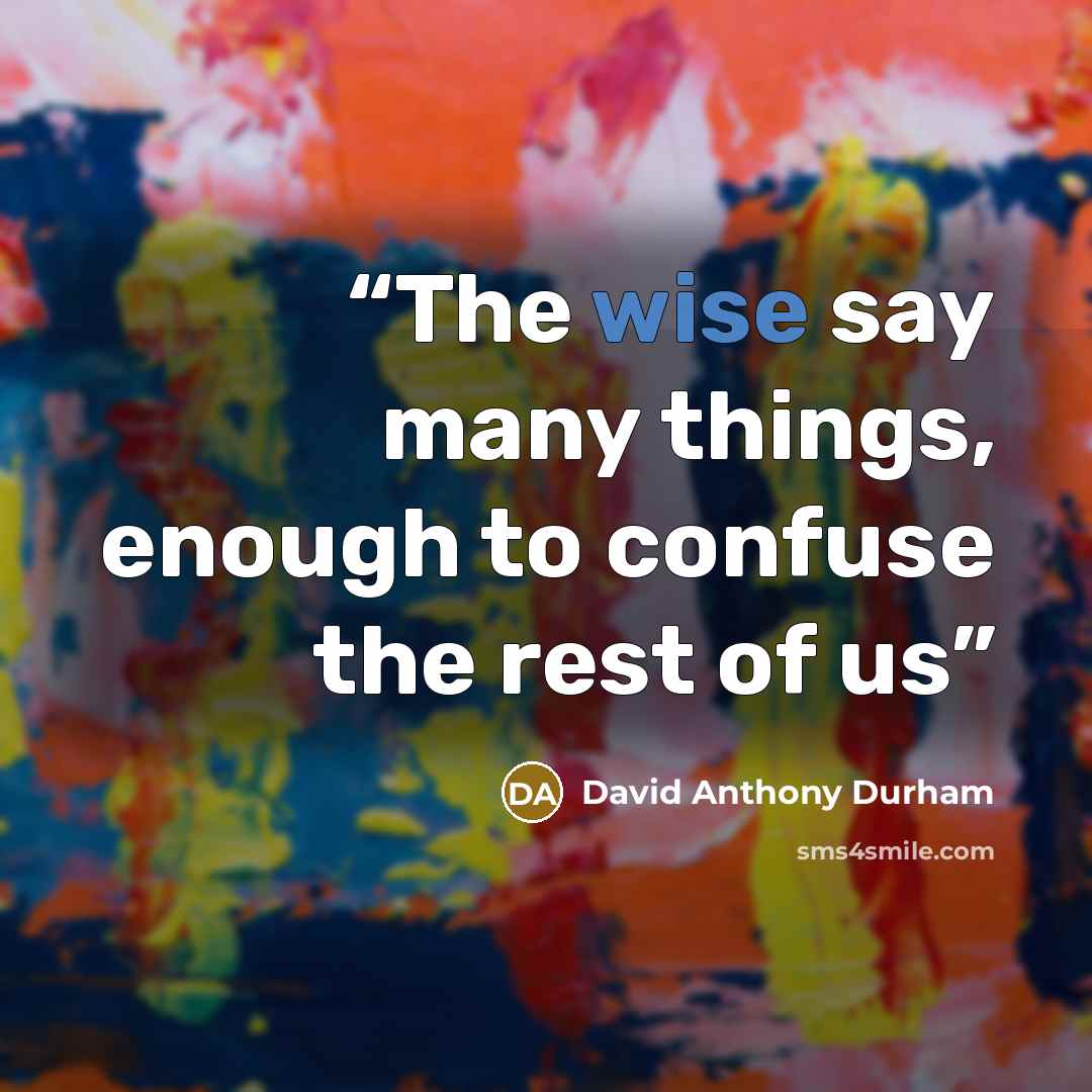 “The wise say many things, enough to confuse the rest of us” quote by David Anthony Durham