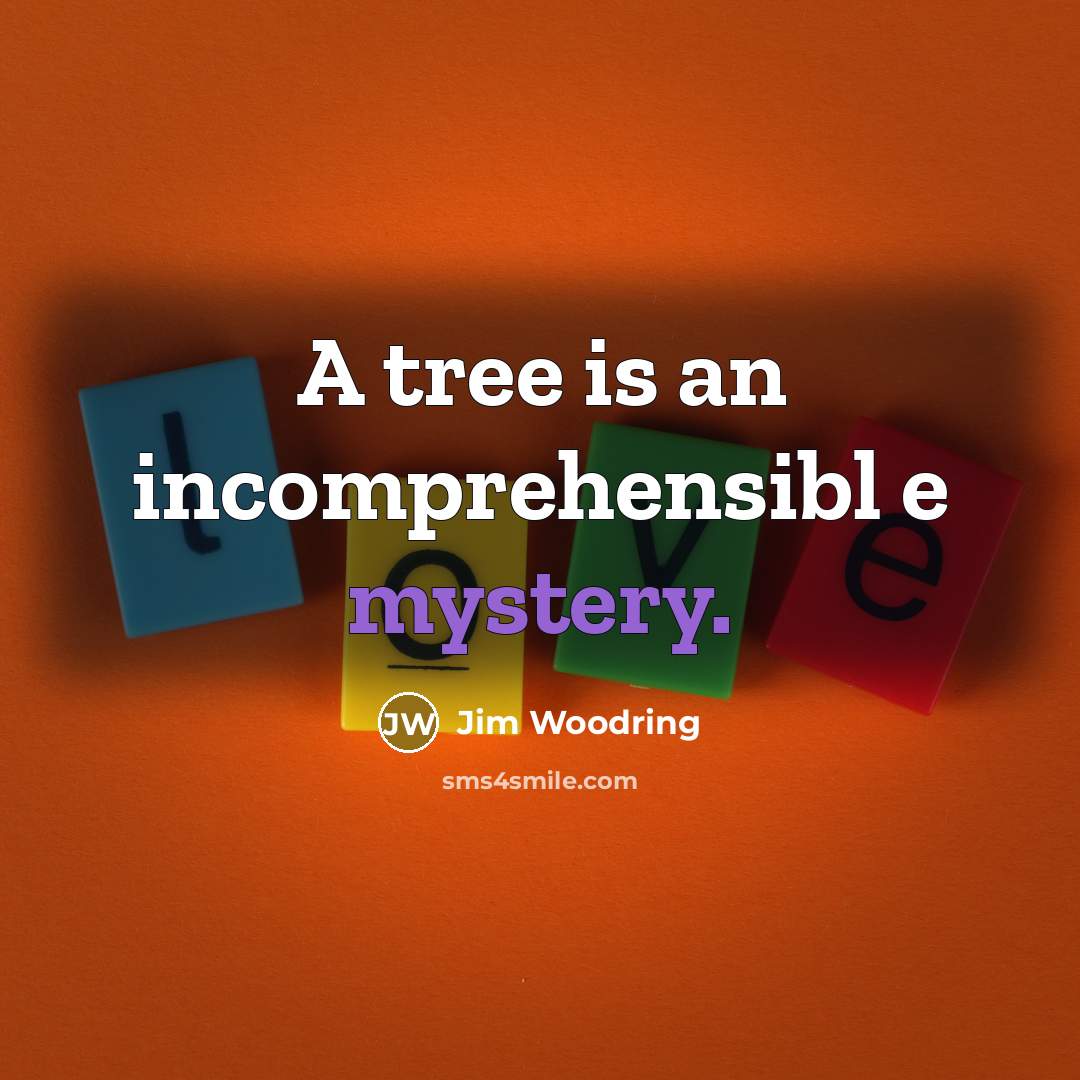 “A tree is an incomprehensibl e mystery.” quote by Jim Woodring