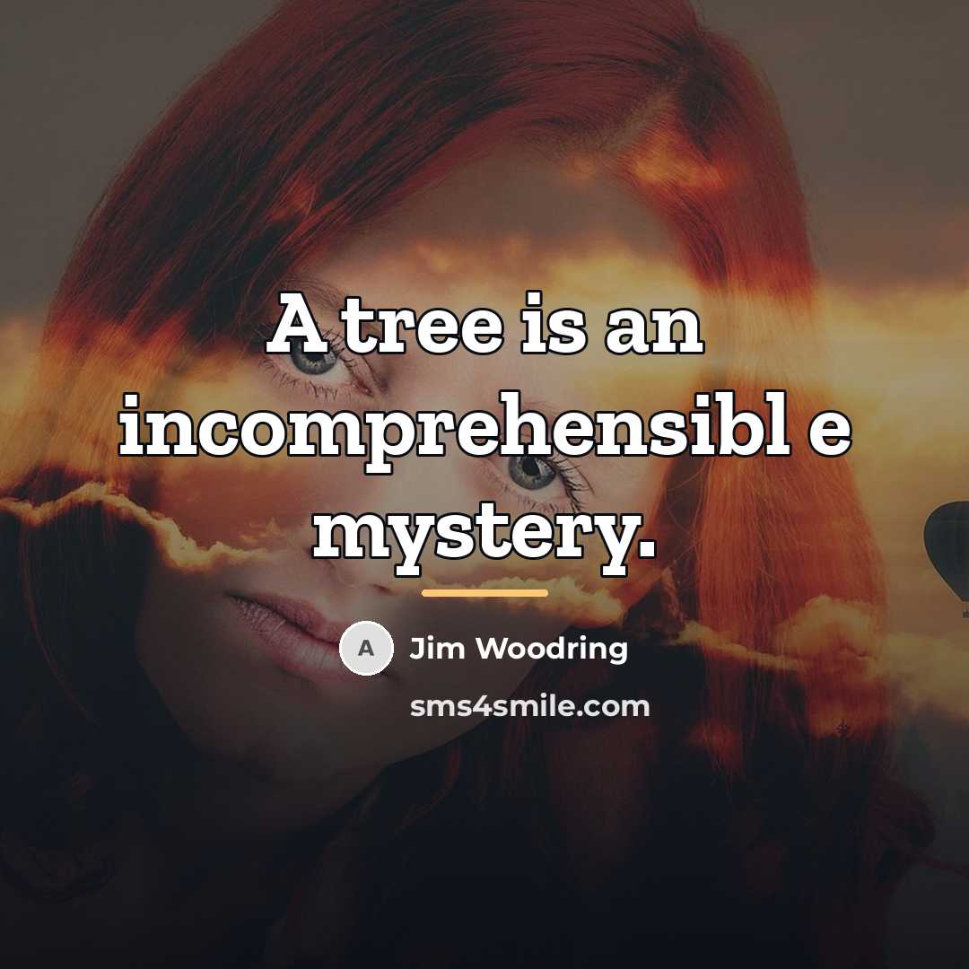 “A tree is an incomprehensibl e mystery.…” quote by Jim Woodring