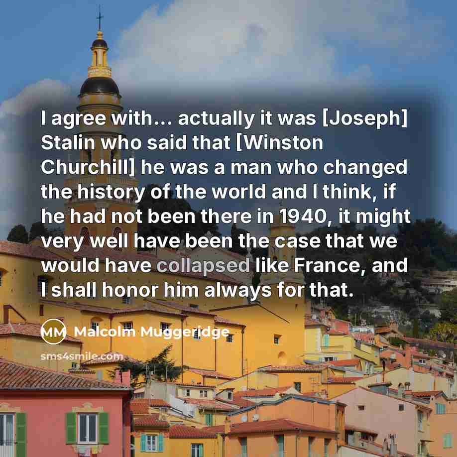 “I agree with... actually it was [Joseph] Stalin who said…” quote by Malcolm Muggeridge