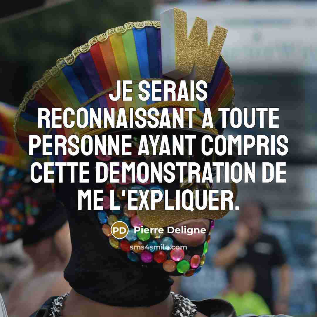 “Je serais reconnaissant a toute personne ayant compris cette demonstration…” quote by Pierre Deligne