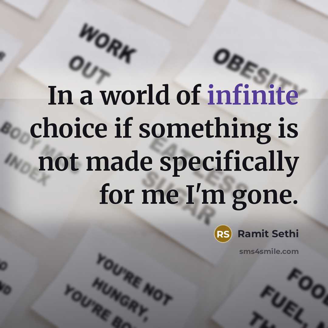 “In a world of infinite choice if something is not…” quote by Ramit Sethi