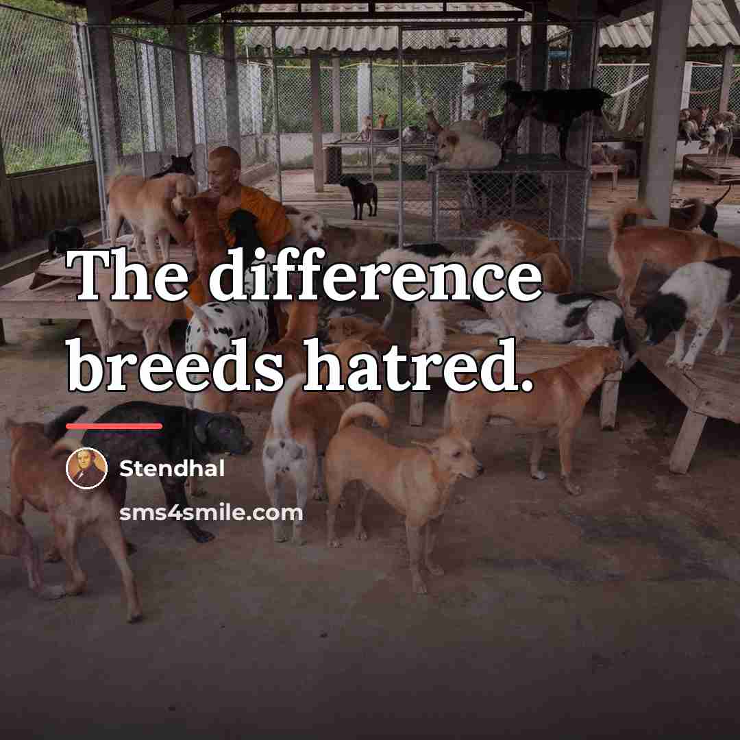 “The difference breeds hatred.…” quote by Stendhal