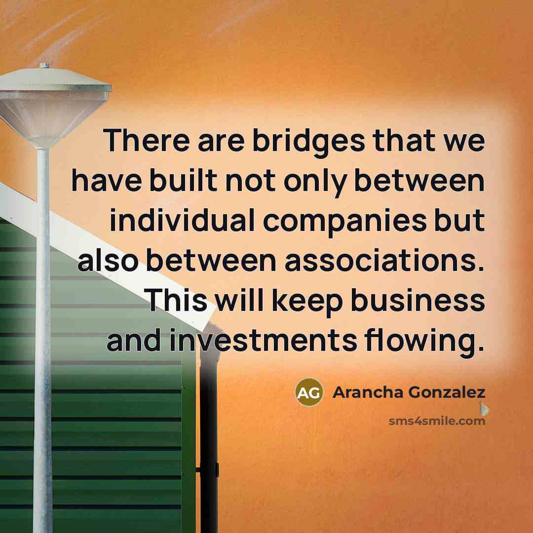 “There are bridges that we have built not only between…” quote by Arancha Gonzalez