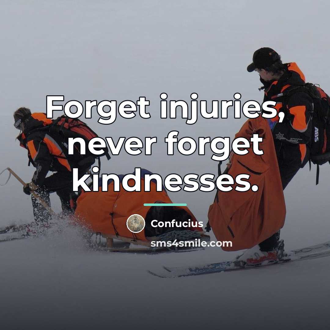 “Forget injuries, never forget kindnesses.…” quote by Confucius