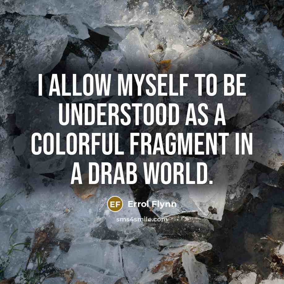 “I allow myself to be understood as a colorful fragment…” quote by Errol Flynn
