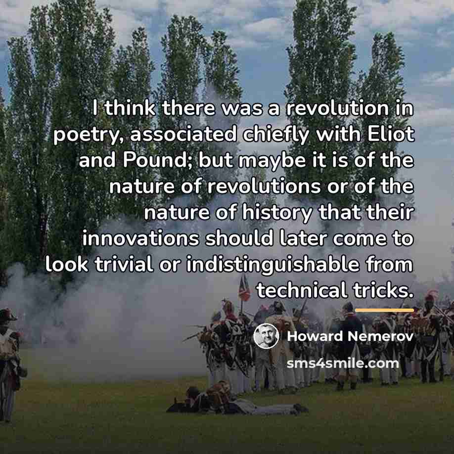 “I think there was a revolution in poetry, associated chiefly…” quote by Howard Nemerov