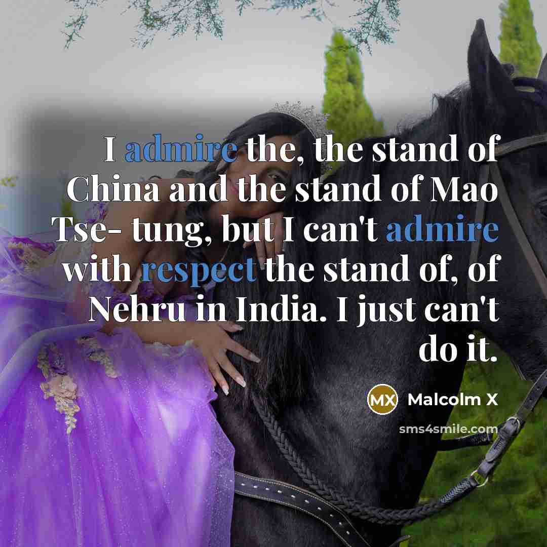 “I admire the, the stand of China and the stand…” quote by Malcolm X