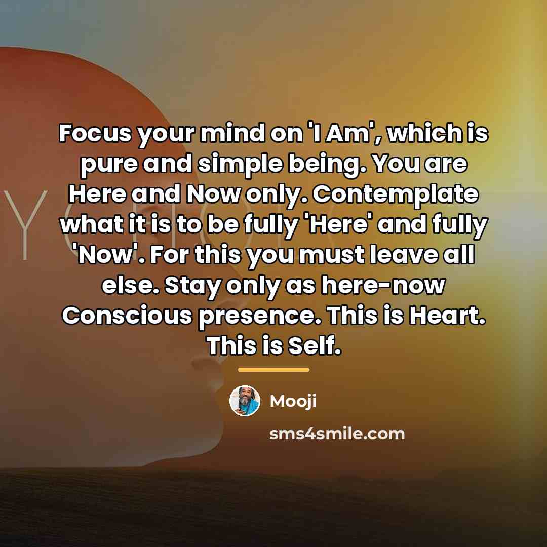 “Focus your mind on 'I Am', which is pure and…” quote by Mooji