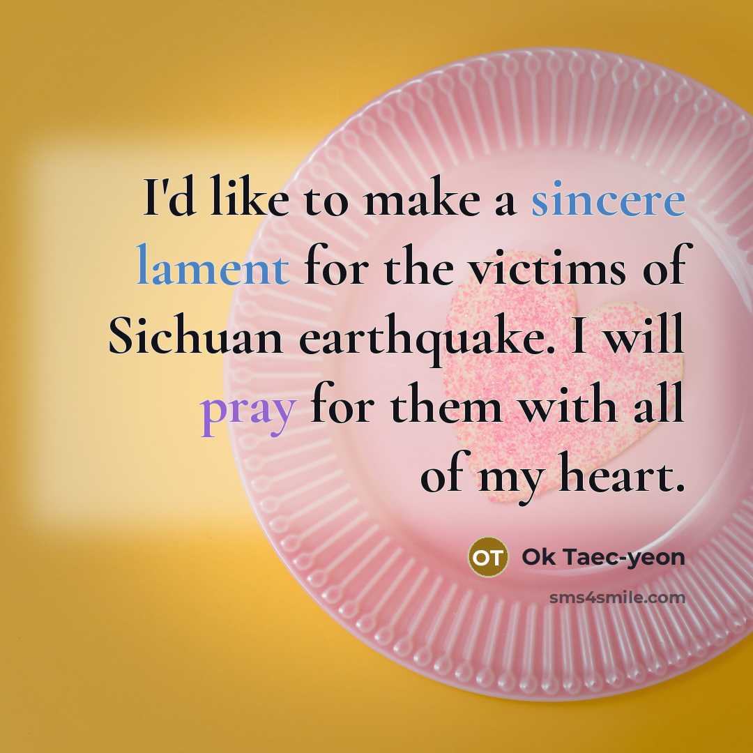 “I'd like to make a sincere lament for the victims…” quote by Ok Taec-yeon