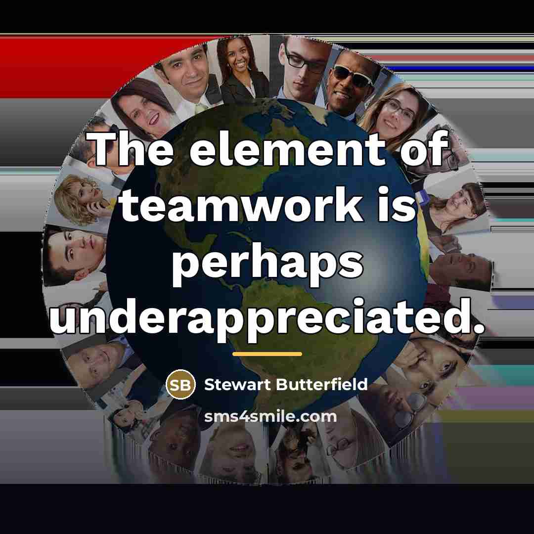 “The element of teamwork is perhaps underappreciated.…” quote by Stewart Butterfield