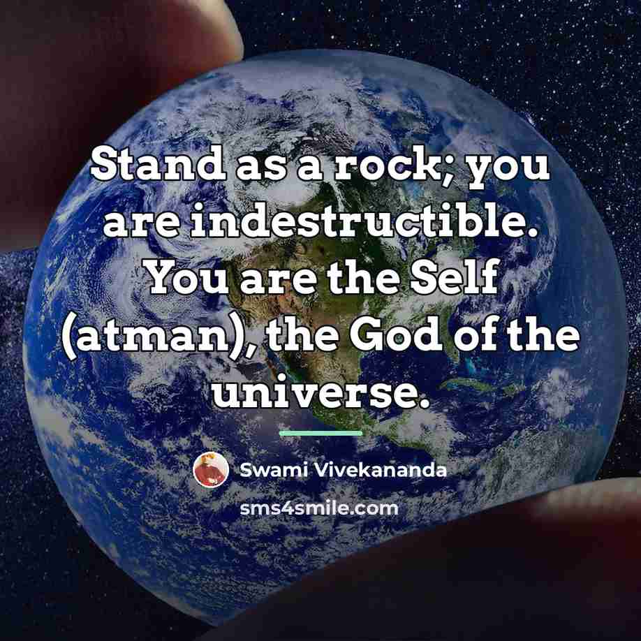 “Stand as a rock; you are indestructible. You are the…” quote by Swami Vivekananda