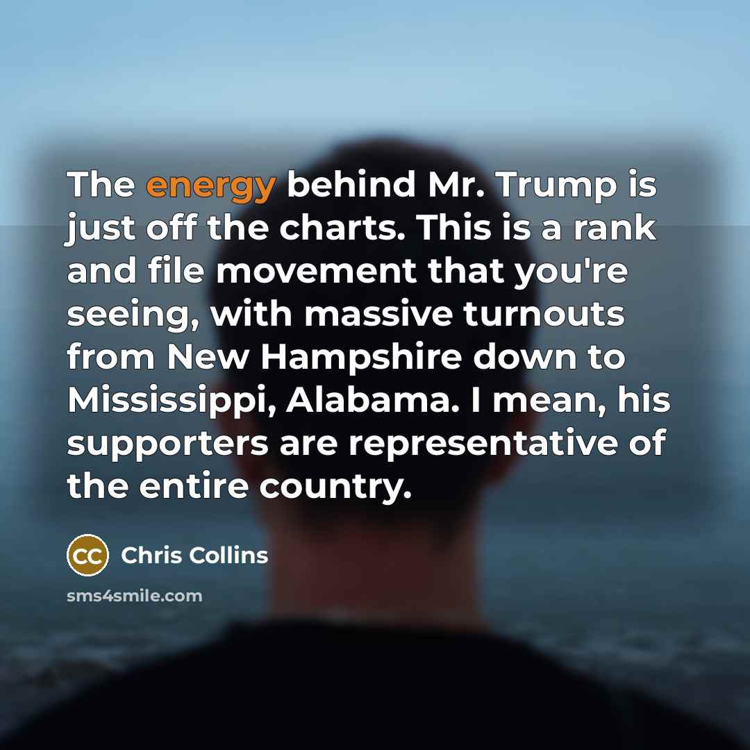 “The energy behind Mr. Trump is just off the charts.…” quote by Chris Collins