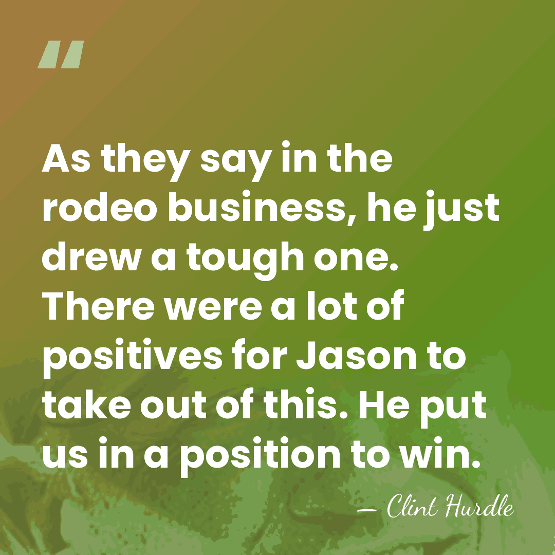 As they say in the rodeo business, he just drew a tough&hellip; - Clint Hurdle