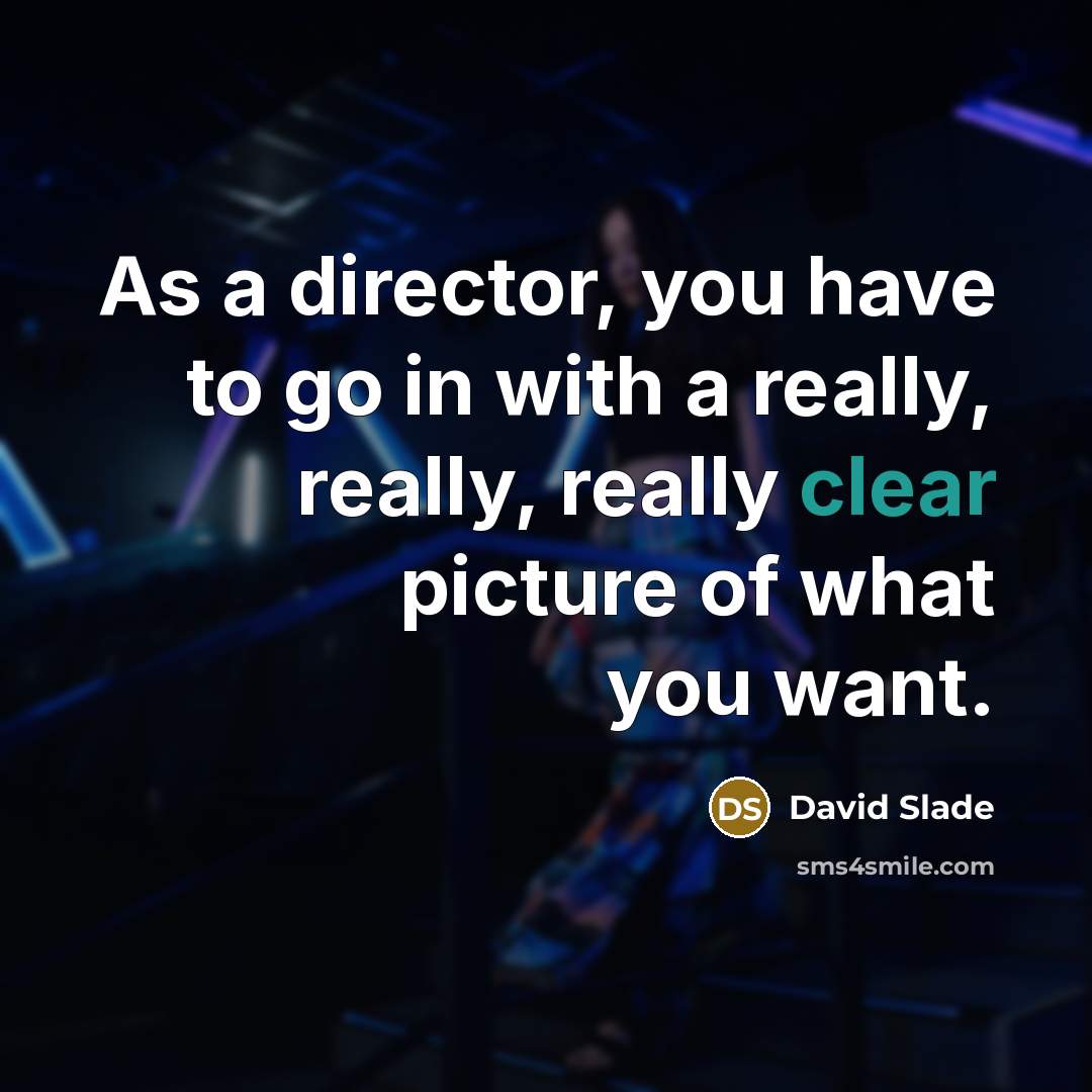 “As a director, you have to go in with a…” quote by David Slade