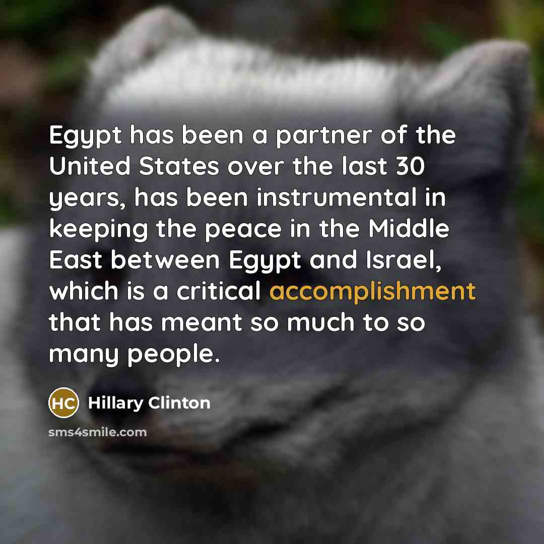 “Egypt has been a partner of the United States over…” quote by Hillary Clinton