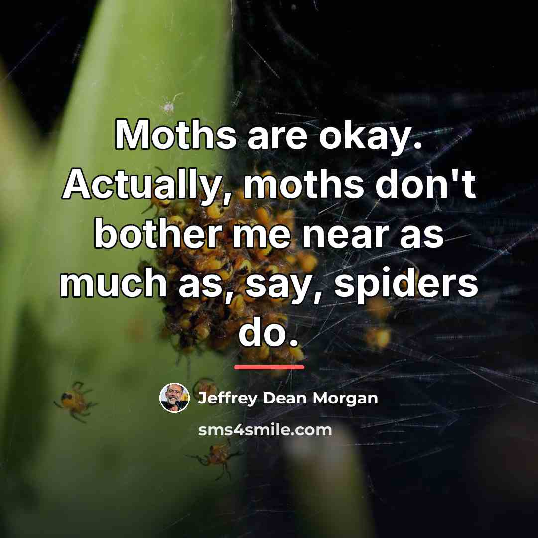 “Moths are okay. Actually, moths don't bother me near as…” quote by Jeffrey Dean Morgan