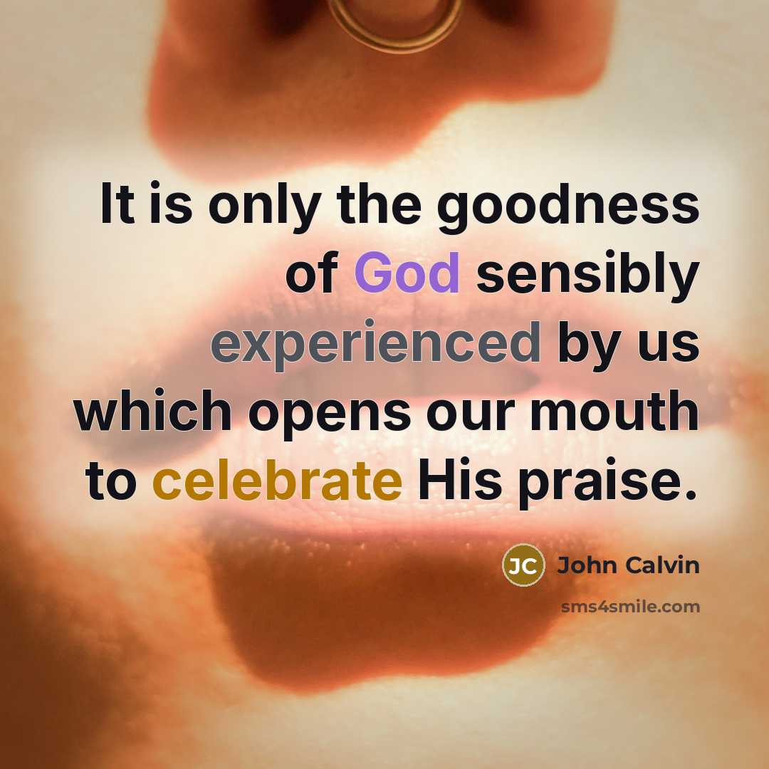 “It is only the goodness of God sensibly experienced by…” quote by John Calvin