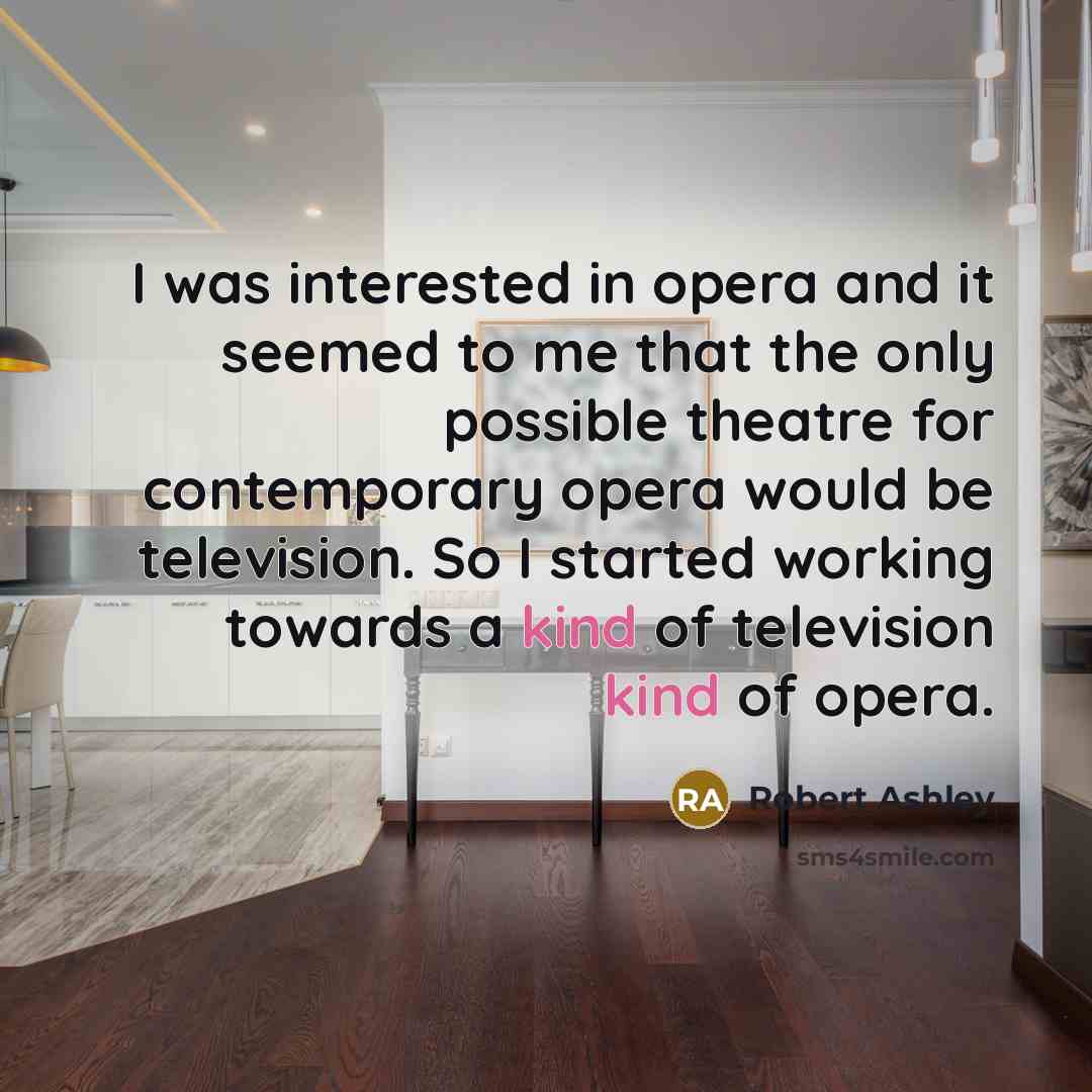 “I was interested in opera and it seemed to me…” quote by Robert Ashley