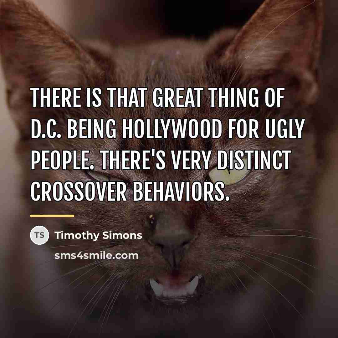 “There is that great thing of D.C. being Hollywood for…” quote by Timothy Simons