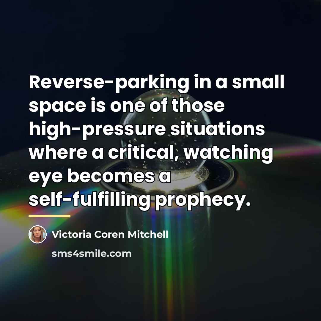 “Reverse-parking in a small space is one of those high-pressure…” quote by Victoria Coren Mitchell
