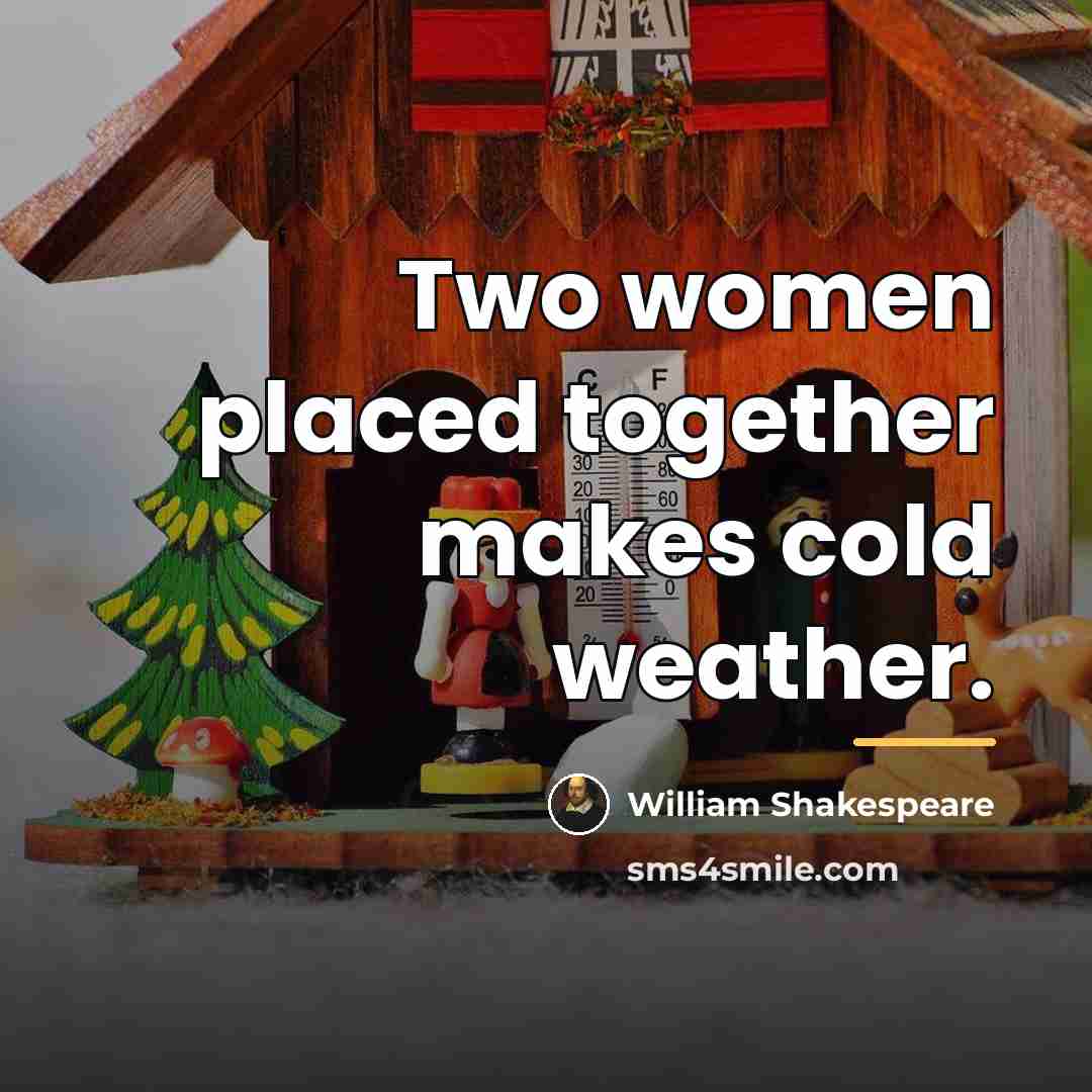 “Two women placed together makes cold weather.…” quote by William Shakespeare