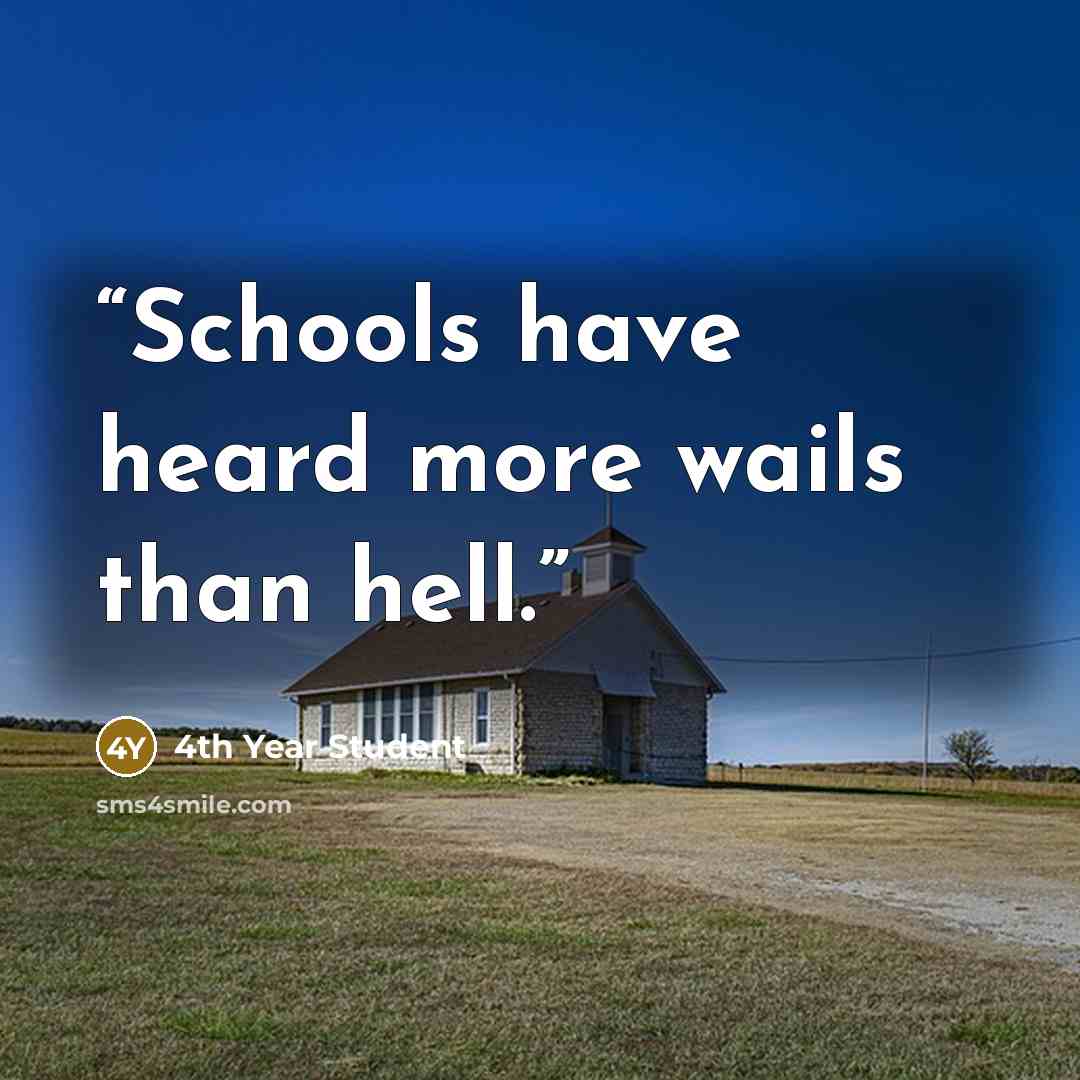 “Schools have heard more wails than hell.” quote by 4th Year Student