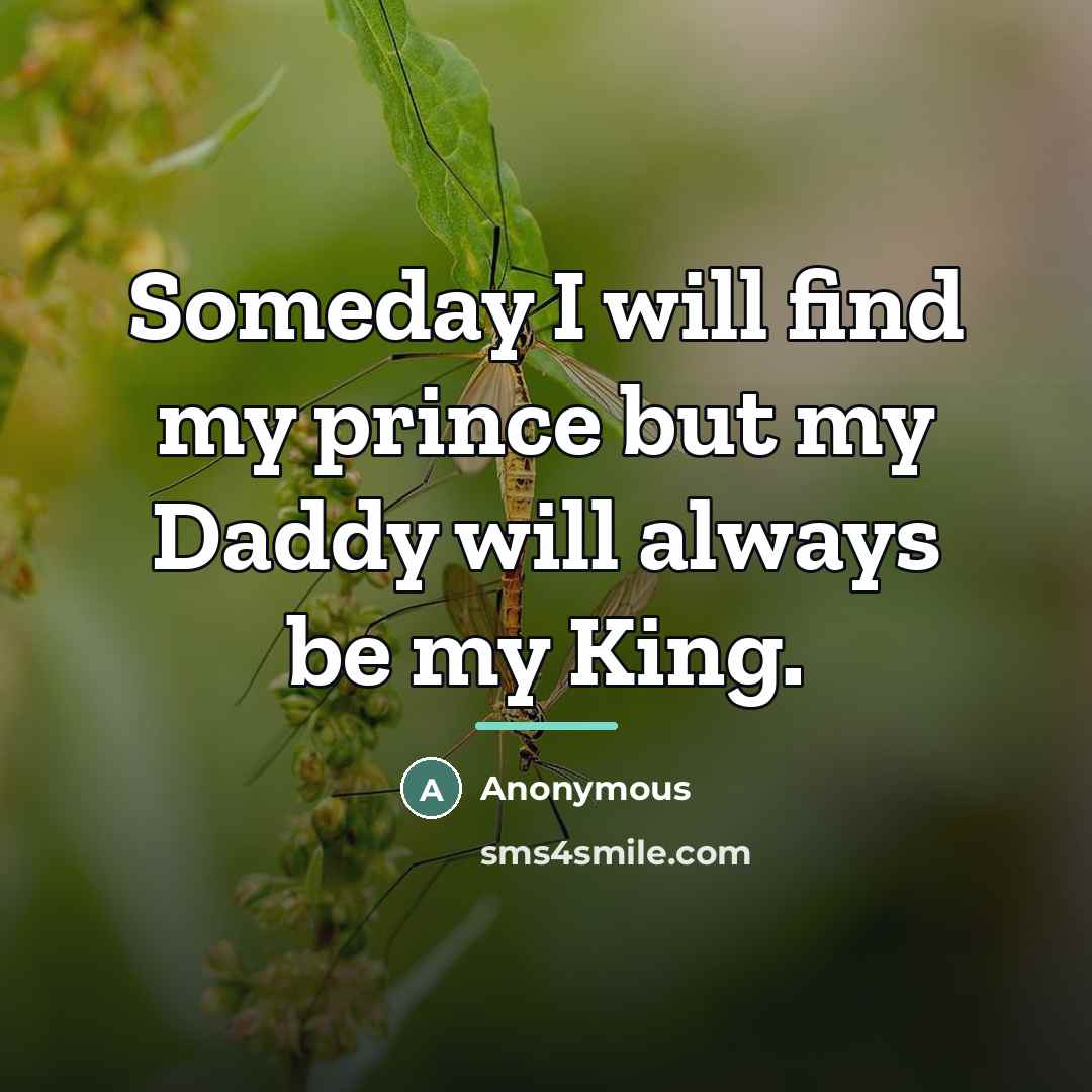 “Someday I will find my prince but my Daddy will…” quote by Anonymous