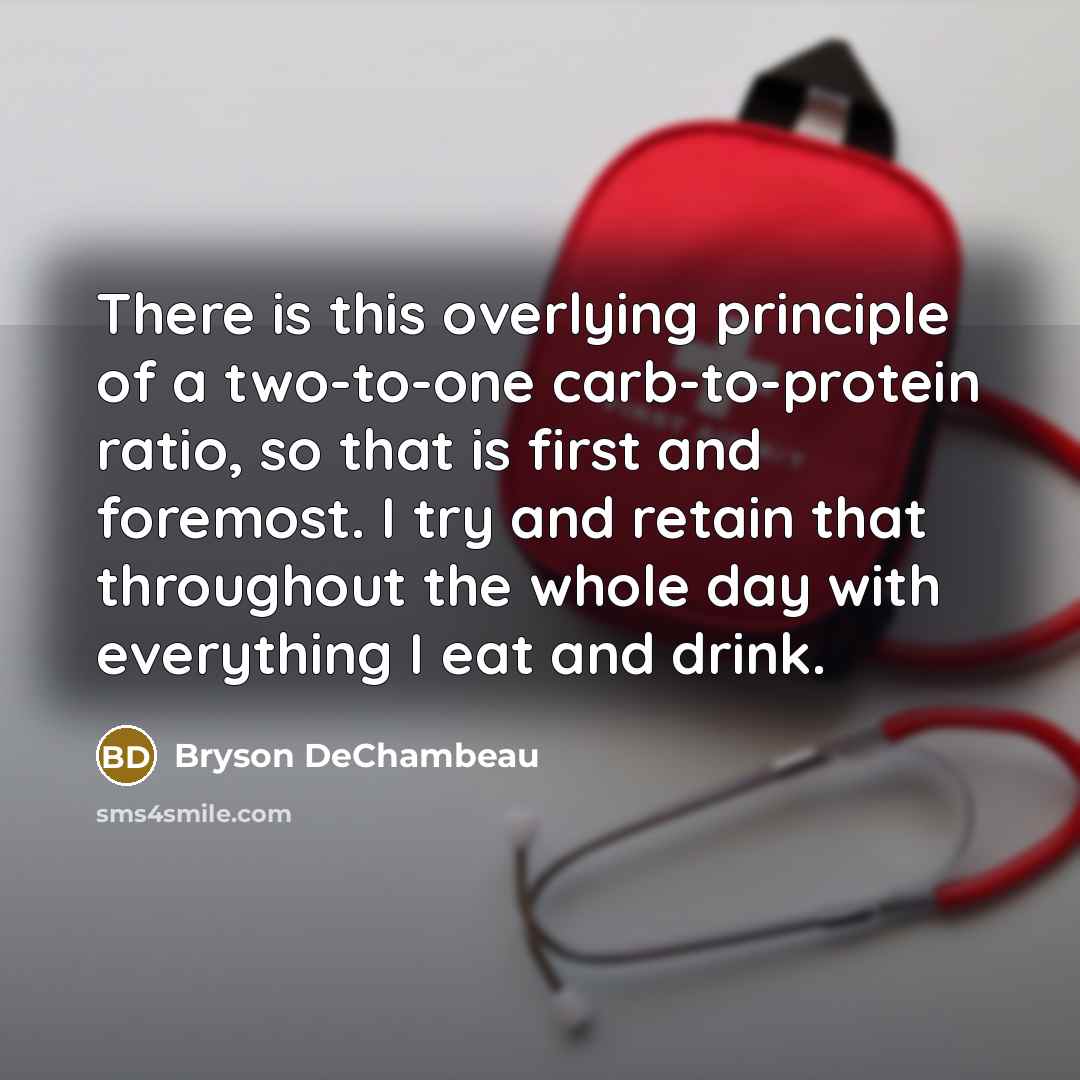 “There is this overlying principle of a two-to-one carb-to-protein ratio,…” quote by Bryson DeChambeau