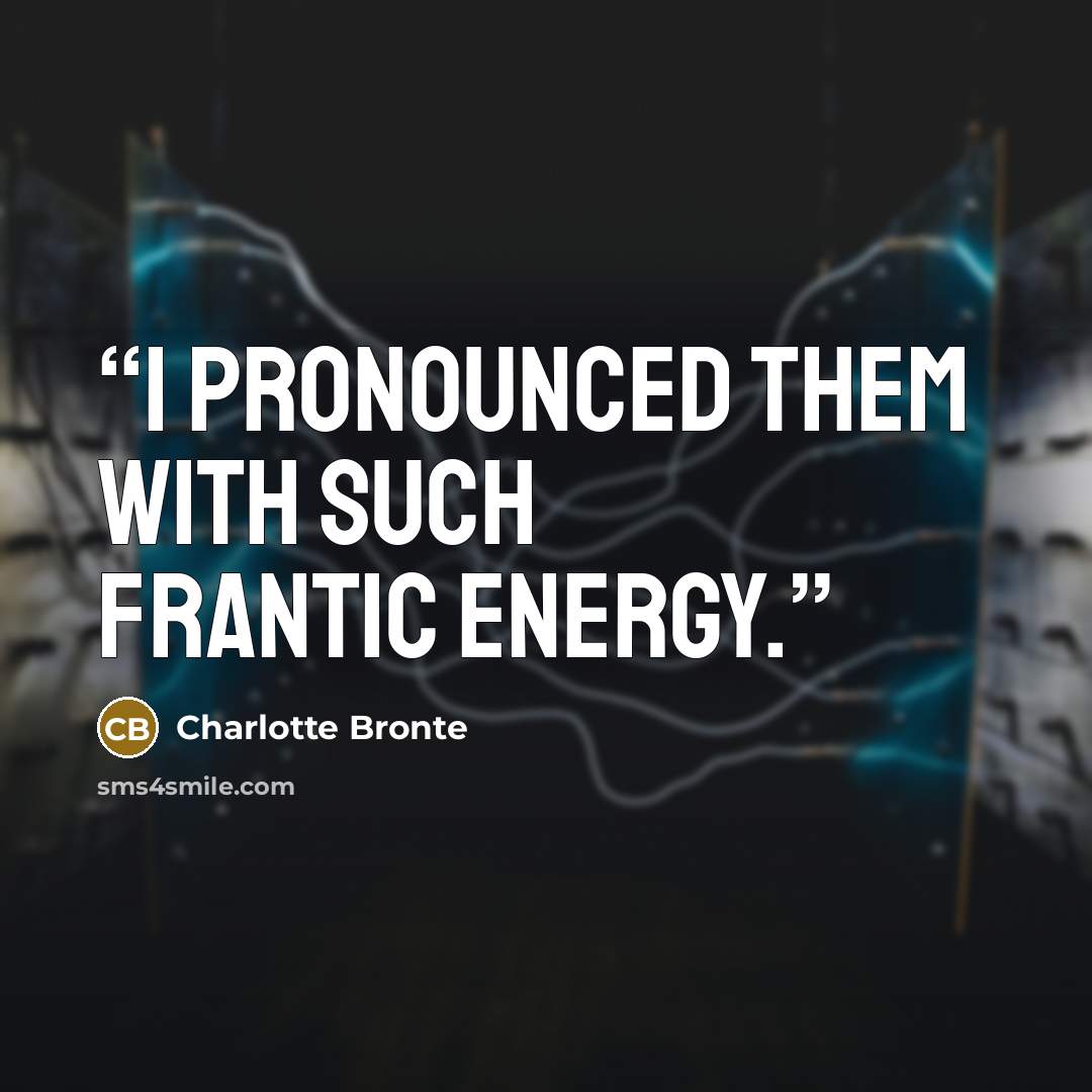 “I pronounced them with such frantic energy.” quote by Charlotte Brontë