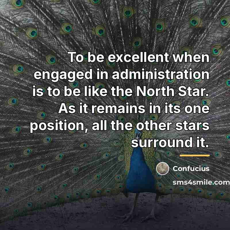 “To be excellent when engaged in administration is to be…” quote by Confucius