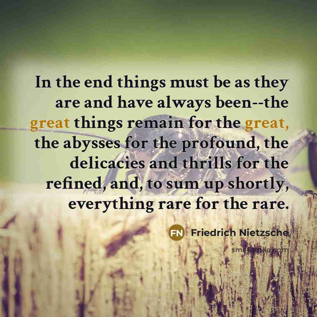 “In the end things must be as they are and…” quote by Friedrich Nietzsche