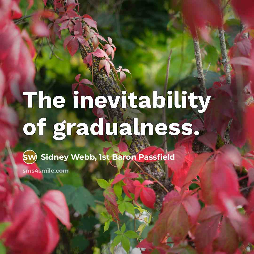 “The inevitability of gradualness.…” quote by Sidney Webb, 1st Baron Passfield
