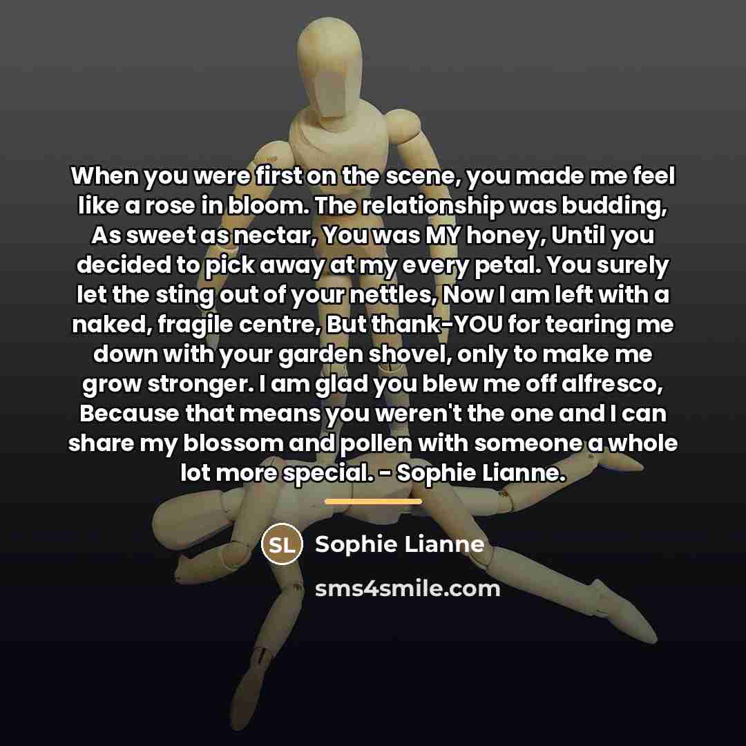 “When you were first on the scene, you made me…” quote by Sophie Lianne