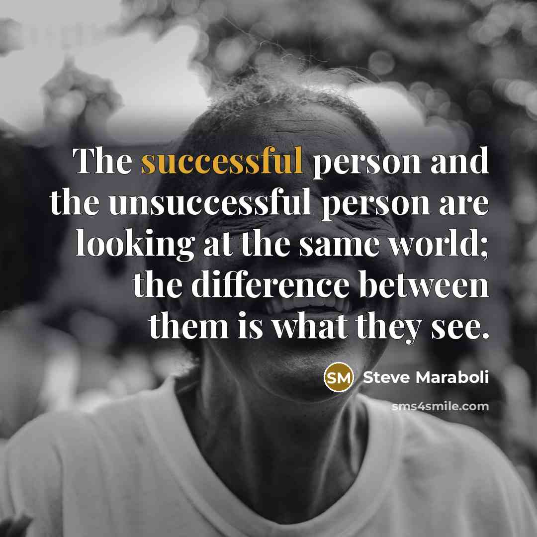 “The successful person and the unsuccessful person are looking at…” quote by Steve Maraboli
