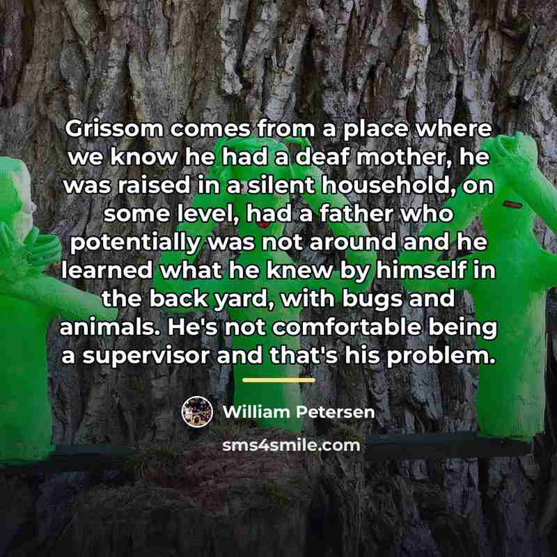 “Grissom comes from a place where we know he had…” quote by William Petersen