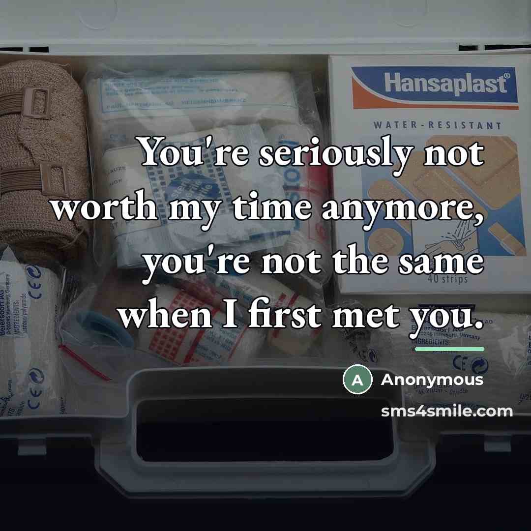 “You're seriously not worth my time anymore, you're not the…” quote by Anonymous