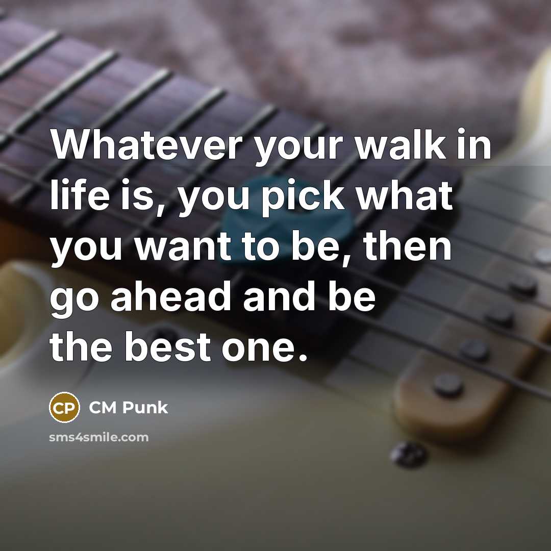 “Whatever your walk in life is, you pick what you…” quote by CM Punk