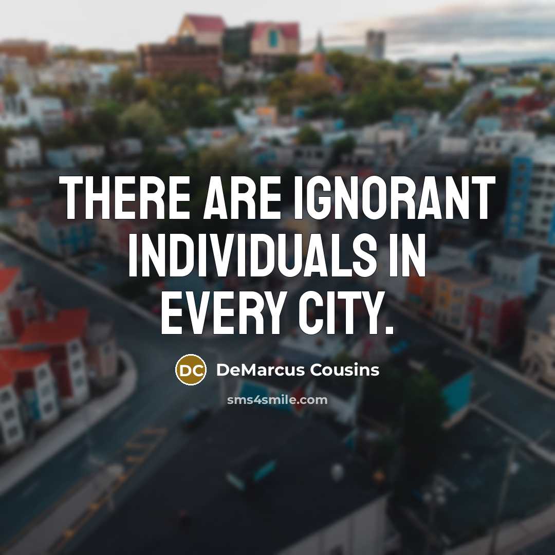 “There are ignorant individuals in every city.…” quote by DeMarcus Cousins