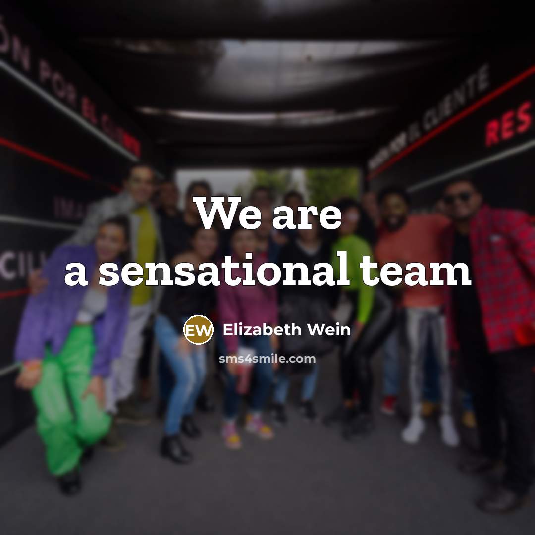 “We are a sensational team…” quote by Elizabeth Wein