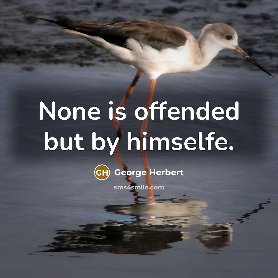 “None is offended but by himselfe.…” quote by George Herbert