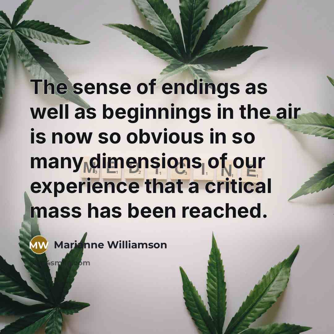 “The sense of endings as well as beginnings in the…” quote by Marianne Williamson