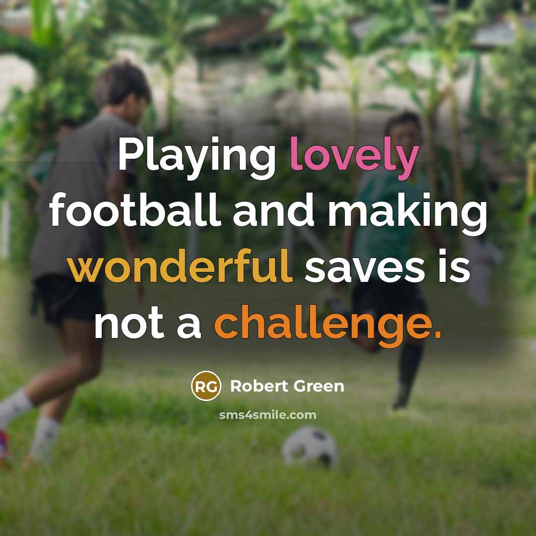 “Playing lovely football and making wonderful saves is not a…” quote by Robert Green
