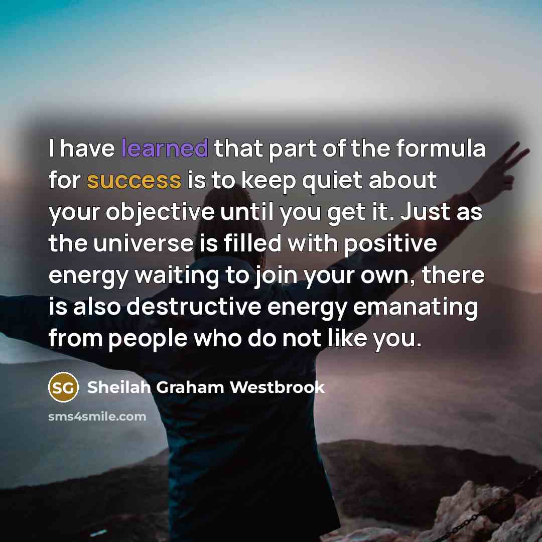 “I have learned that part of the formula for success…” quote by Sheilah Graham Westbrook
